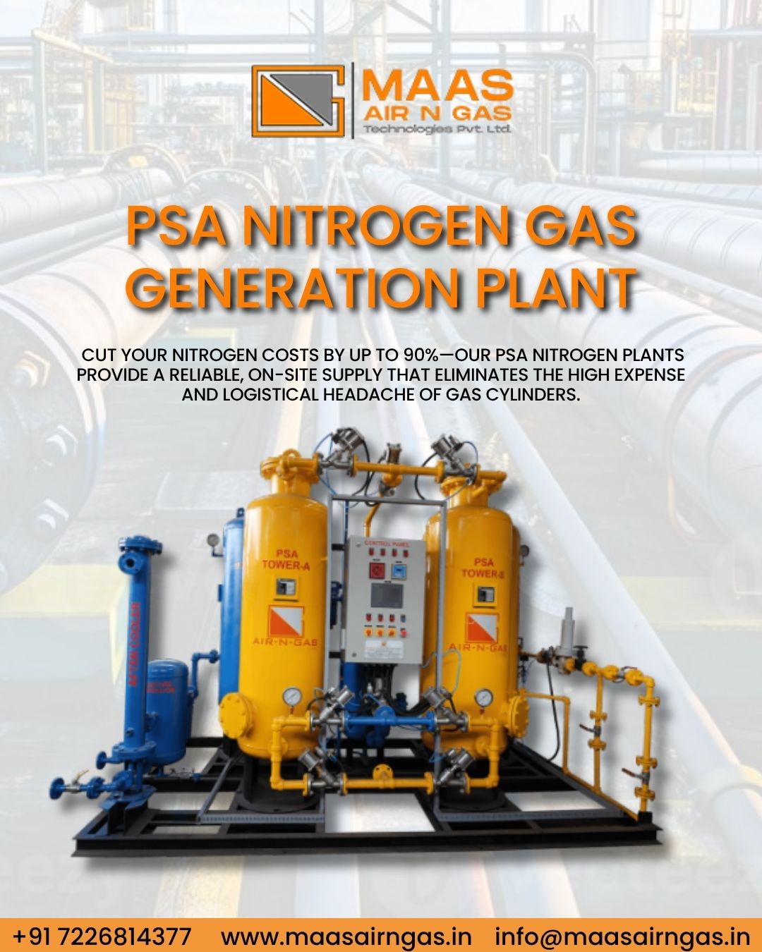 PSA Nitrogen Gas Generation Plant