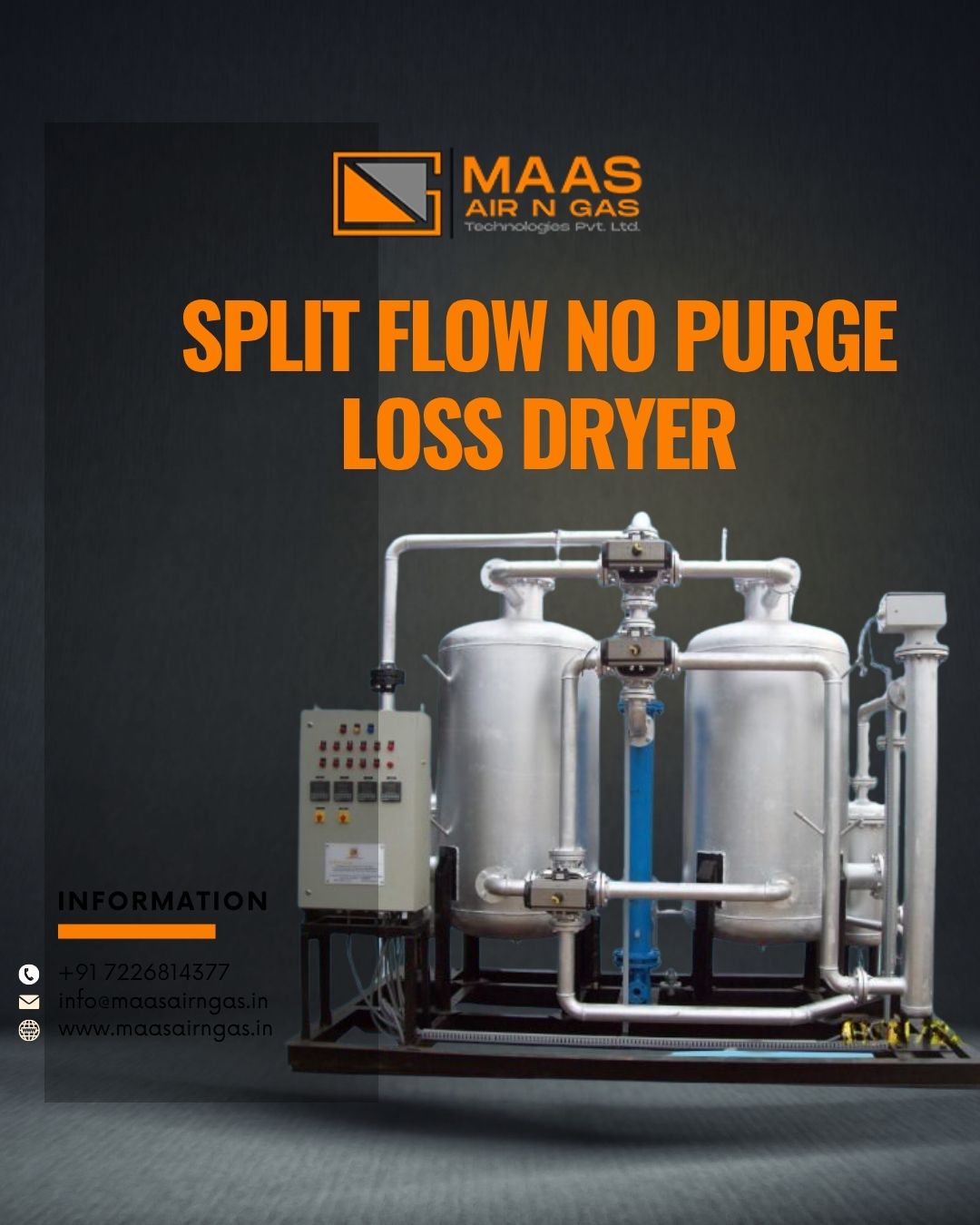 Split Flow No Purge Loss Dryer